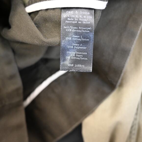 Rag & Bone Military Jacket Size 0 Womens Army Green Brown Button Front Utility - Picture 6 of 8